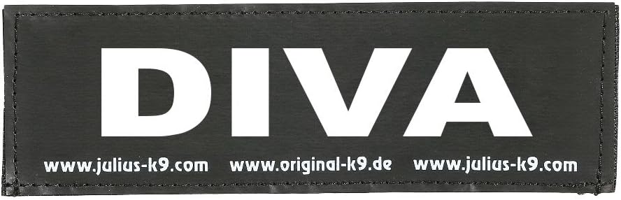 Julius-K9 Interchangeable Hook & Loop Patches, 1 pair, DIVA, Size: Small, Black