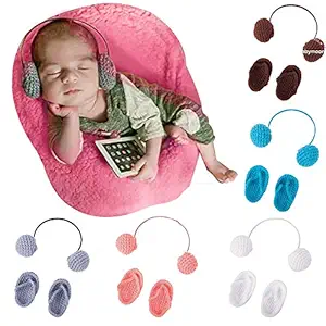 Babymoon Headphones & Slippers Born Baby Photography Photoshoot Props Costumes?