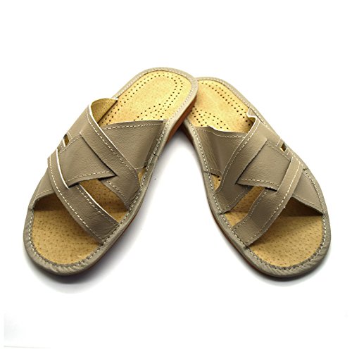 Mens Leather Slippers Slip On Shoes Size 10 11 12 UK Mules Sandals