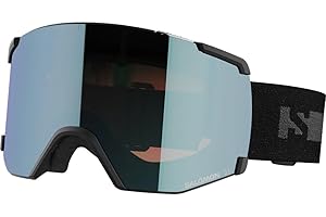 Salomon S/view Unisex Goggles Ski Snowboarding, Extended field of vision, Visual acuity & glare reduction, and No more fogging, Black, One Size