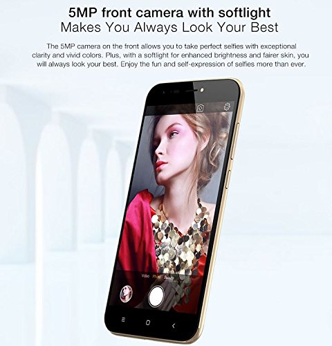 Ulefone S7 - 5,0 Zoll Android 7.0 3G Smartphone, Triple-Kamera (5MP + 8MP + 5MP), 1,3 GHz Quad Core 1 GB RAM 8 GB ROM Corning Gorilla Glass 3 - Schwarz