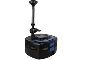 AquaForte GFU-6011 Springbrunnenpumpe + 11W UV-C, Leistung 57W, Max. Förderhöhe 2,5 M, Max. Durchfluss 2,5 m3 pro Stunde, Max. Teichgröße 5 m3, 13/19/25 mm Anschluss, Max. Druck 2 Bar, klares Wasser