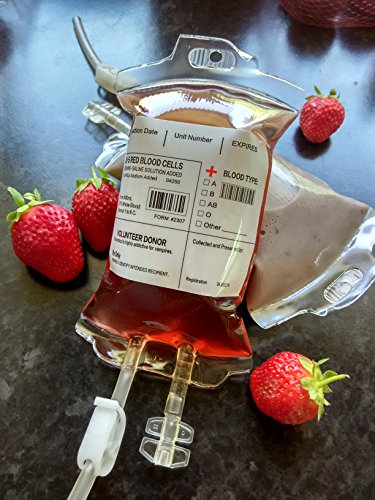 Live „Blood“ von Theme Party – Amazlab Set von 10 Blutbeutel Drink Container IV Taschen 350ml, Party Favor Trinkbecher - 5