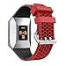 Produktbild Armband, yustar New Ersatz Loch Design Silikon atmungsaktiv Smart Watch Band Strap Armband für Fitbit Ionic Herzfrequenz Tracker M rot / schwarz