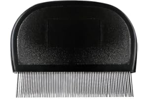 BGF Metallischer Läusekamm Premium | Nissenkamm für Katzen, Hunde & Kinder | Rostfreier Edelstahl mit Abgerundeten Zähnen schwarz