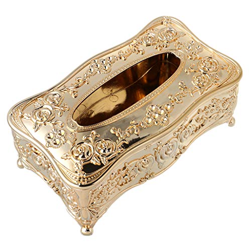 Preisvergleich Produktbild EcLife Luxuriöser europäischer Stil Acryl Taschentuchbox KTV Taschentuch Toilettenpapierhalter gold