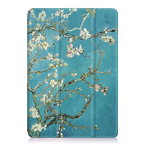 Fintie iPad 9.7 Zoll 2017 Hülle – Ultra Schlank Superleicht Ständer Smart Shell Case Cover Schutzhülle Tasche mit Auto Schlaf / Wach Funktion für Apple iPad 2017 Neue Modell, Mandelblüten - 9