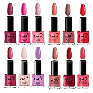 G4U Forever Young Collection Nail Polish, Matte Finish, B Gossip Girl, Passion Pink, Bud, Desert Sand, Light Elegant, Coral, Exhale, Vanilla Silk, Purple, Tassels, 8 Ml Each
