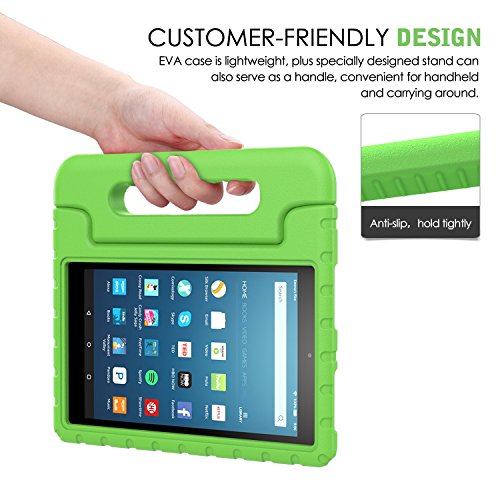 MoKo Hülle für Fire HD 8 2016 – Superleicht EVA Kids Shock Proof Cover Stoßfest Kindgerechte Schutzhülle für Fire HD 8 Tablet (6. Generation – 2016), Grün - 7