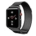 Produktbild TiMOVO Armband Passt zu iWatch 42mm 44mm Series 4/3/2/1, Milanaise Edelstahl Replacement Uhrenarmband Erstatzband mit Magnet-Verschluss und Metallschließe - Schwarz