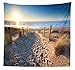 Produktbild BAOQIN 60*80 Inches Unique Design Wonderful Prints Europe Tapestry, Walkway to Beach in North Sea, Zandvoort Aan Zee, North Holland, Netherlands, Fabric Wall Hanging Decor for Bedroom Living Room Dor