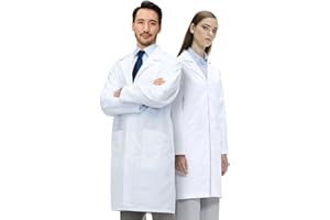 LAB COAT X Camice Laboratorio Chimico, 100% Cotone, vestibilità Classica, Unisex