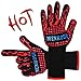 Produktbild Menhoud DHY Handschue Grillhandschuhe (2er Set) bis zu 500 °C - EN407 Zertifizierte, Kaminhandschuhe, Kochenhandschuh, Ofenhandschuhe, Finger-Design zum Schutz gegen Schneiden, Silikon Aramidfasern, bequem und haltbar, Hitzebeständiger Handschuh für Barbecue, Küche, Backofen, Mikrowellenherd