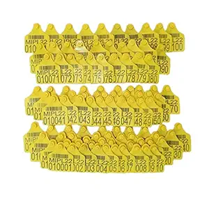 Macpole Animal Ear Tag for Cattle TPU with Number and Barcode (100 Pcs)