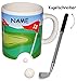 Produktbild Unbekannt 3-D Effekt _ Kaffeebecher / Henkeltasse -  Golf Spiel mit Schläger & Golfball  - incl. Name - aus Porzellan / Keramik - Bürogolf & Tischgolf - Trinktasse mi..
