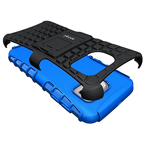 Galaxy S6 Hülle,Pegoo Schutzhülle Dual Layer Hybrid Harte Rüstung Handyhülle Drop Resistance Handys Schutz Hülle mit Anti-Kratz Stoßfest Schutzhülle mit Ständer Case Hülle Cover fall Schale für Samsung Galaxy S6 (Blau) - 5