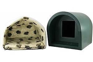 The Original Mr Snugs KatDen® Outdoor Cat Kennel/Shelter - Dark Green - Kennel & Liner/Mattress Combo