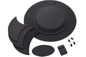 GCROET Drum Silencer Set Drum Mute Pads Five Drums Three Cymbals Jazz Drum Mute Pad Drumming Rubber Practice Pad Set 10piece Set Black