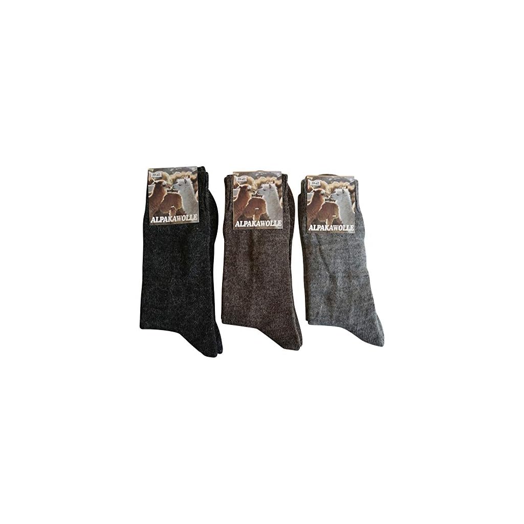 3 Paar Alpaka Socken - Winter Warm, Atmungsaktiv, Premium Wolle