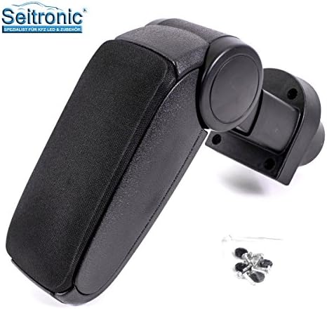 Seitronic ® Centre Arm Rest Black Fabric Armrest Arm Support With storage compartment