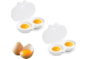 2 stycken mikrovågsugnsäggkokare med 2 tråg, för pocherade ägg och omelett