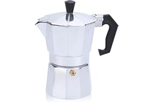 YHSKJCD Moka Pot Coffee Makers 3 Cups/150ml, Aluminum Caffettiera Coffee Percolator Stovetop Espresso Maker Moka Pot Silver