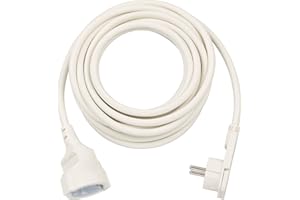 Brennenstuhl Qualitäts-Kunststoff-Verlängerungskabel mit Flachstecker (Verlängerungskabel flach für innen mit 5m Kabel) weiß