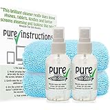 All Natural SCREEN CLEANER KIT - by Pure Organics 60ml x2. Contains only Eco-Friendly ingredients. Naturally removes all fingerprints, marks and stains to leave screens gleaming clean.