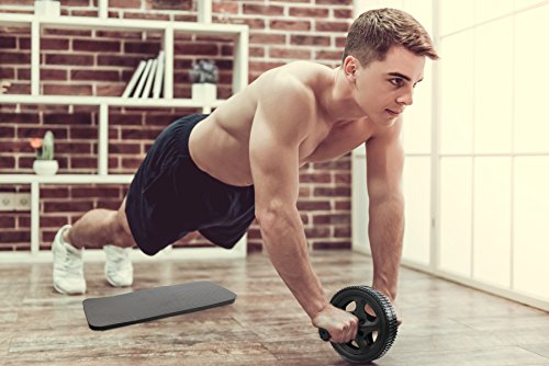 CSX Bauchroller, Rad mit extra dicker Knieauflagematte und Komfort-Schaumgriffen, Schwarz – Dual, Doppel-Pro-Bauchübungsrad – Phantastischer Fitnessworkout für die Bauchmuskeln - 3