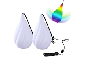 ACOPTON 2 Pack LED POI Balls, Soft Poi Balls Light up Toys, 9 Light Modes LED Poi Light up Ball, Thrown Spinning Glow Poi with Adjustable Rope, Glow Poi Balls for Camping, Beach, Exercise