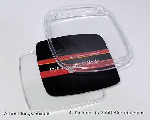 Zahlteller aus hochwertigem Acryl für Theke am POS, als Geldteller Kassierteller Bezahlteller Geldschale mit Werbemöglichkeit - 5