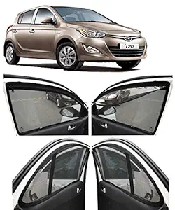 AUTOFACT Magnetic Window Sun Shades for Hyundai I20 Old Model (2008 to 2014) -Set of 4 - with Zipper