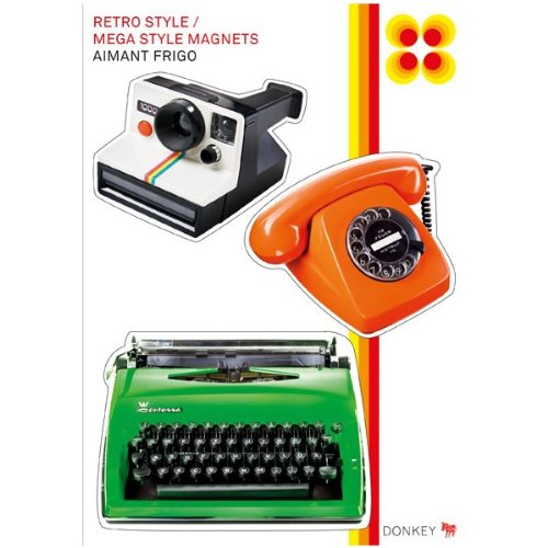 Preisvergleich Produktbild DONKEY Retro Style / 3 Holzmagnete ''Retrodesign''