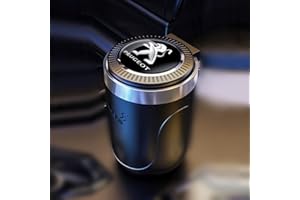 ZUMAHA Coche Ceniceros para Peugeot 2008 206 207 3008 301 307 308 308S Portátil Portavasos Antiolores Cenicero Con Tapa Creativo LED luz Multifunctional Ashtray