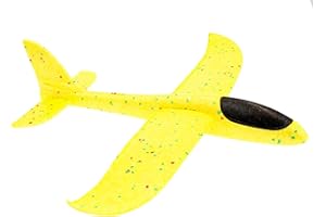 Quickdraw Supplies Throwing Foam Glider Stunt Plane Kids Airplane Toy Flying Foam Aircraft Outdoor Launching (Yellow)