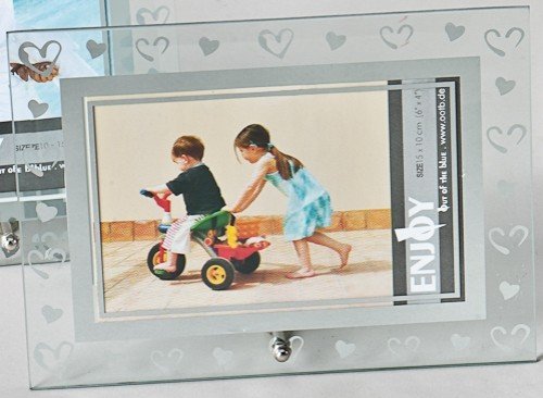 Glas-Bilderrahmen Herz Querformat 10x 15cm 94-2105