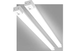 Öuesen Led Fluorescente 150 cm x 2, Lamparas Cocina Garaje 45W 4500LM, IP66 Impermeable Barra Led, Regleta Tubo Luminaria Led Para Cocina, Garaje, Trastero, Baño, Banco de Trabajo, Blanco Frio 5000K