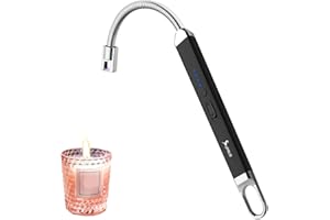 SUPRUS Mechero recargable USB, arco eléctrico, encendedor de velas, para camping, cocina (negro, 1)