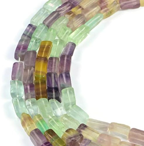 AqBeadsUk Natural Multy-Flourite Cube 11x5-9x5 mm Gemstone Beads Strand 13 inch Jewellery Making Beads