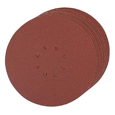Silverline 273151 Lot de 10 Disques abrasifs perforés auto-agrippant 225 mm Grain 120