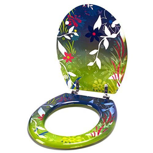 MSV WC Sitz Toilettendeckel MDF Holzkern „Langkawi“ Scharniere aus Edelstahl – hochwertige und stabile Qualität - 5