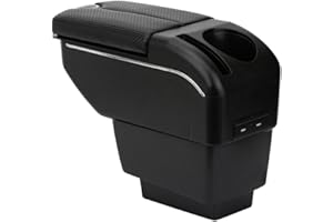 ZENVI Armrests Compatible with Skoda Fabia Armrest Mk3 2015-2020 Center Console Organizer Box Double Door Style Usable for Elbow Support （Carbon Fiber Style）