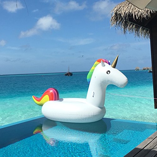 Z&W SHOP Giant Unicorn Floating Mat Inflatable Swimming Pool Toys Swim Rings for Adults & Kids in Beach Swimming Pool 78.74x39.37x35.43 inches (200x100x90CM)