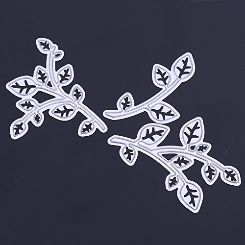 Amazingdeal365 3PCS Zweig Metall Form Schablonen Schneiden DIY Dekor Sammelalbum Karten Buchzeichen Lesezeichen als Geschenk für Freunde Geburtstag Kinder,Kindergarten Hobby Schule Handarbeit Unterricht usw. Ein tolles Geschenk! - 2