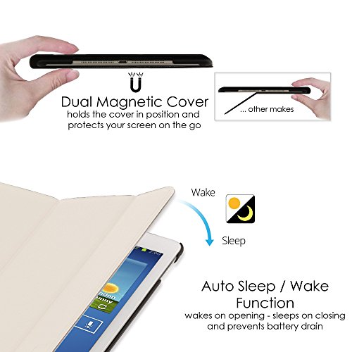ForeFront Cases® – Kunstleder-Case mit Ständer Hülle für Samsung Galaxy Tab 3 8.0 8GB 3G + WiFi – mit magnetischer Auto-Sleep-Wake-Funktion – inkl. Bedienstift - 5