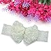Baby Infant Christening Flower Headband Toddler Lace Rose Bow Headdress (White)