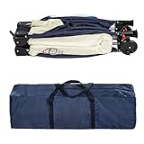 TecTake® Kinder Reisebett höhenverstellbar mit Babyeinlage navy blau - 9