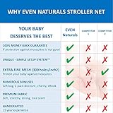 PREMIUM KINDERWAGEN MÜCKENNETZ von EVEN Naturals, Moskitonetz passt auf die meisten Kinderwägen, Babytragen, Autositze & Wiegen, Geschenktasche & eBook, Weicher Beständiger Fliegenschutz, 100% Zufriedenheitsgarantie - 2