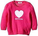 United Colors of Benetton Baby-Girls Heart Print Knit Sweatshirt