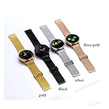 Smart Watch Bluetooth Pulsmesser Bewegungsmelder Schlafmonitor Anti-verlorene finden Fernaufnahme Ultradünne Scheibe Echtzeitschritte Pulsuhr Edelstahlarmband IOS Android Phone K88H (Schwarz, Silber, Gold, Roségold)